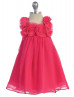 Chiffon Knee Length Flower Girl Dress With Rosebuds